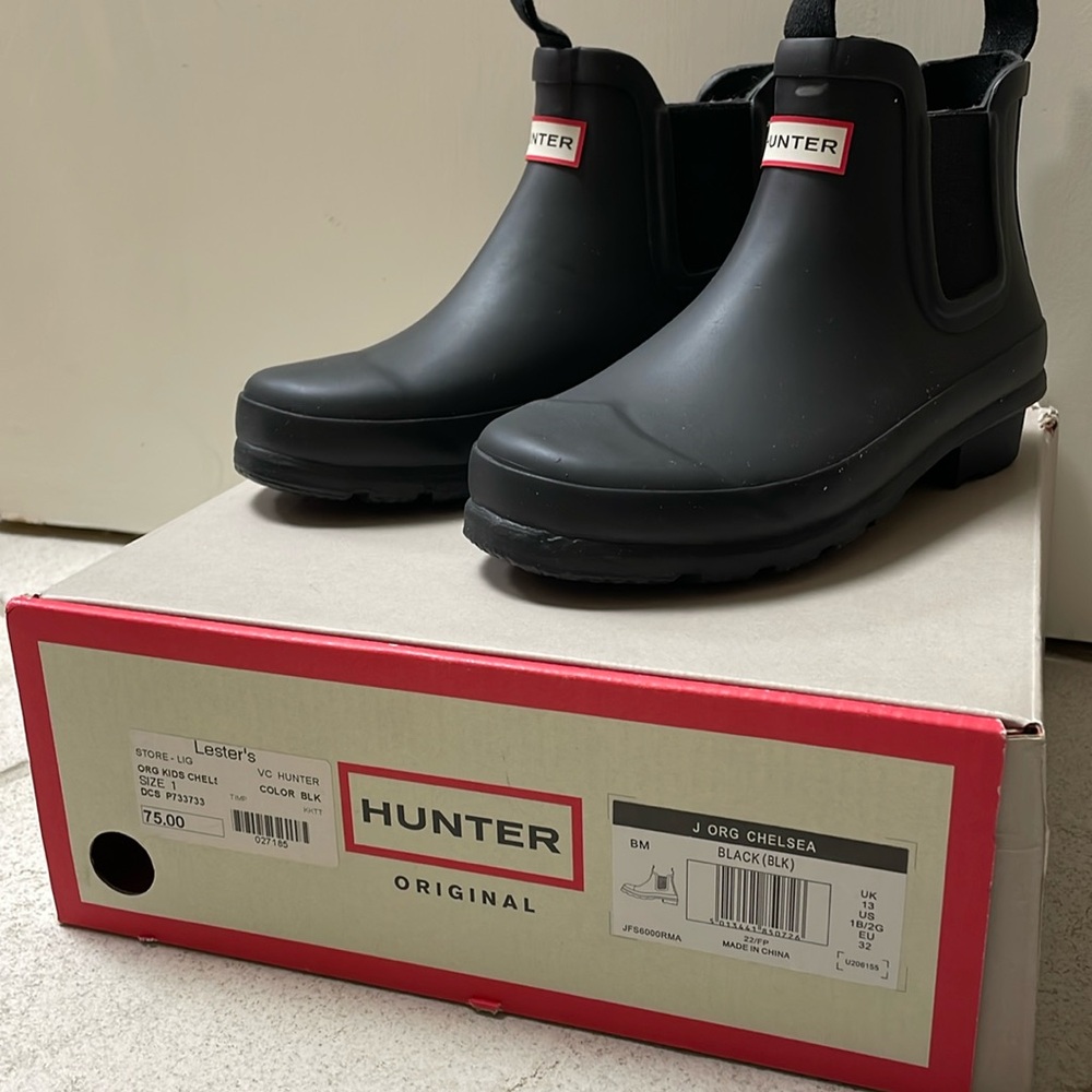 Hunter Boots- Original Chelsea - Brand new- Black - Kids Size 1